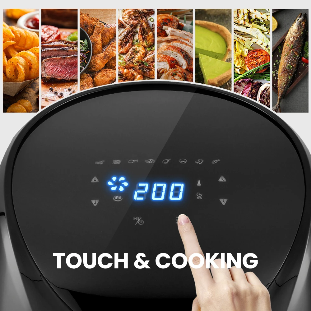 MIUI 4.6L Electric Air Fryer Oven MI-CYCLONE 360°Baking LED Touchscreen Deep Fryer without Oil Top Configurations Flagship