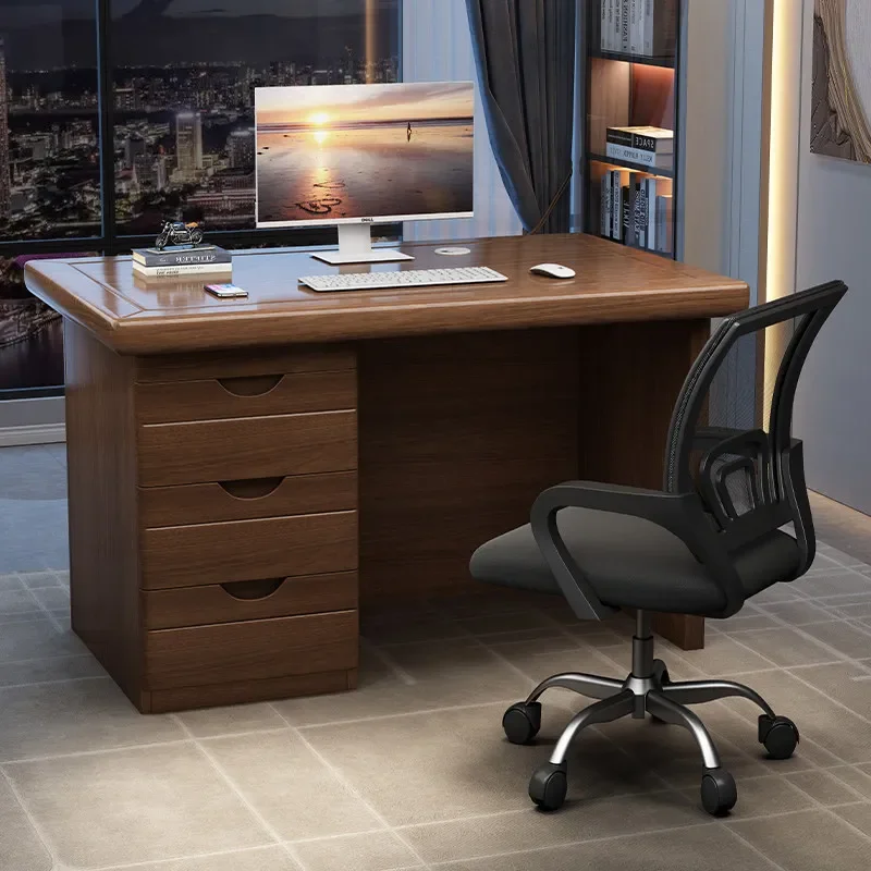Modern Computer Desk Executive Wooden Long Storage Rack Desk Aesthetics Display Unique Furniture