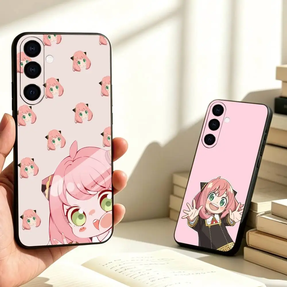 SPY FAMILY Anya Forger Phone Case For Samsung Galaxy A73,A72,A71,A70,A53,A52,A51,Others Soft Black Cover Gift
