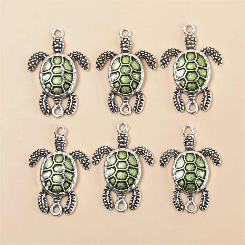 30PCS/PACK Tibetan Silver Cute Turtle Charms Connector For Women Girls DIY Necklace Bracelet Jewelry Accessories