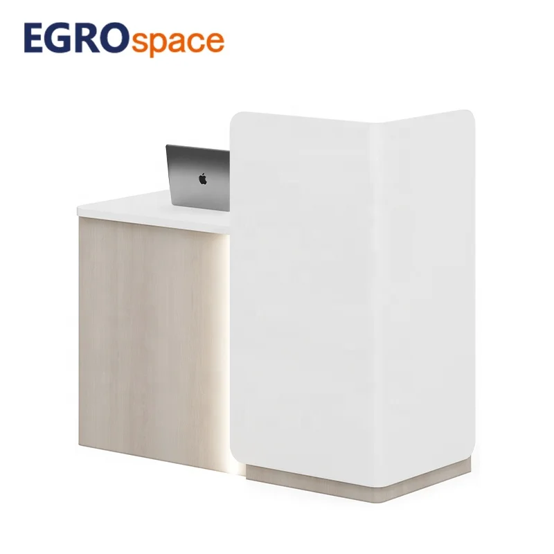 Modern Luxury Office Reception Furniture Wood Design Modern White Hotel Counter Desk