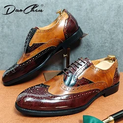 Classic Design Men Dress Shoes High Quality Handmade Brogue Style Party Wedding Shoes Social Leather Oxford Formal Shoes For man