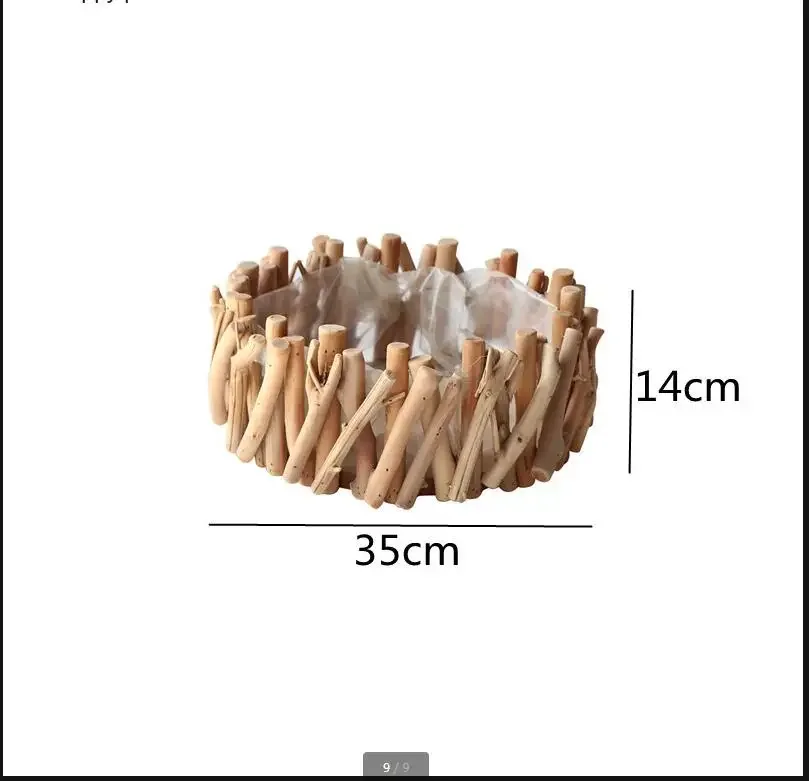 Handmade Wooden Flowerpot Flower Green Plant Pot Succulent Pots Potted Plants Home Gardening Supplies Garden Pots Planter Pot