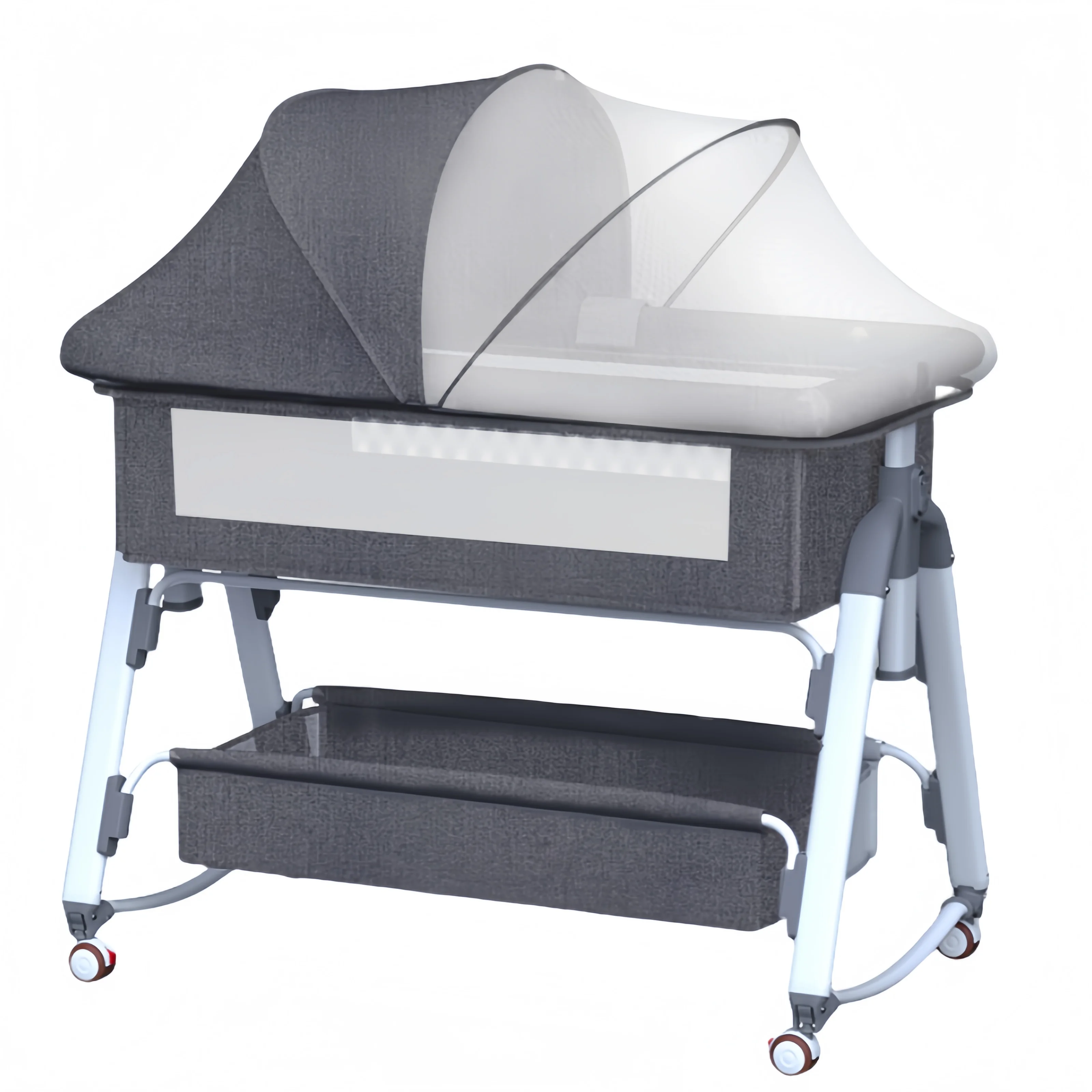 

Adjustable Height 3-in-1 Swinging Crib Movable Sleep Cradle Baby Bed & Crib