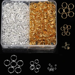 200pcs 3-12mm Golden Silver Color Metal Jump Rings Jewelry Open Loop Split Rings for Jewelry Making Handmade DIY Accessories