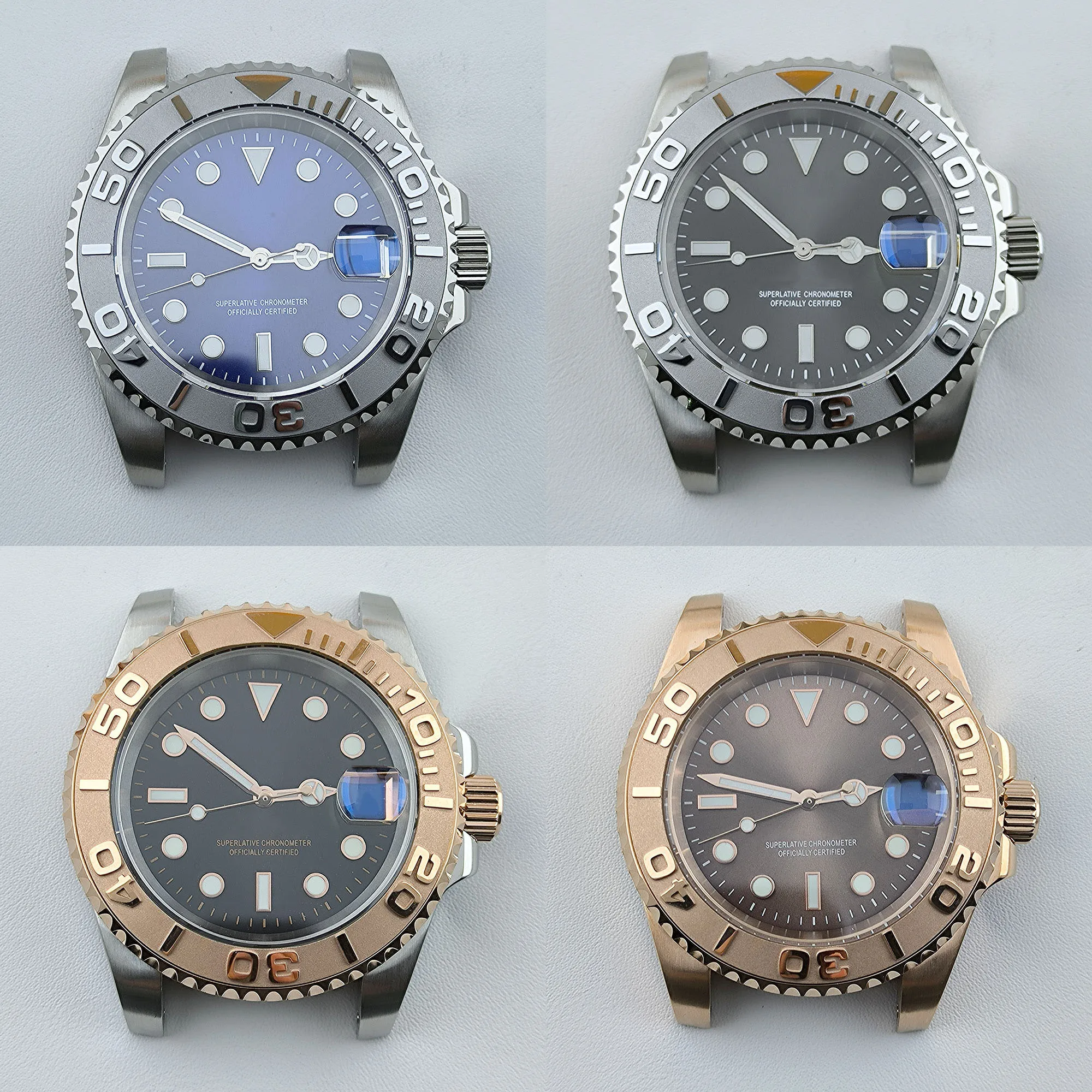 40mm NH35 Case Dial Hands Stainless Steel Sapphire Glass Waterproof Watch for Yacht-master NH36 Automatic Mechanical Movement