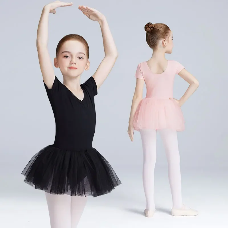 Girls Ballet Tutu Dress Dance Dress  Toddlers  Gymnastics Leotard Dress With Lining Cotton Closed Crotch Ballet Dress Tutu Dance