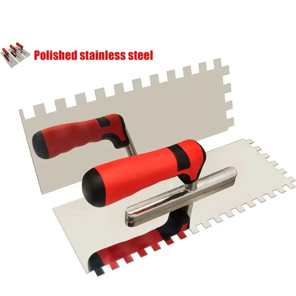 3-個入り耐久性のある金属製こて、快適なグリップハンドル、ステンレス鋼製こて、電源不要、四角いノッチデザイン