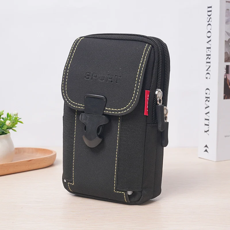 Fashionable and Multifunctional PU Leather MEN\'S Belt Bag, Outdoor Travel Sports Phone Case, Soft Bag, Belt Backpack