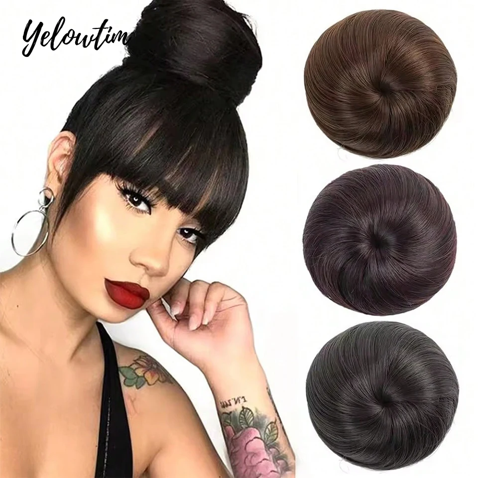 

Синтетический кудрявый шиньон YELOWTIM, пучок, спутанная резинка, эластичная лента, искусственные накладные волосы, натуральный хвост для женщин