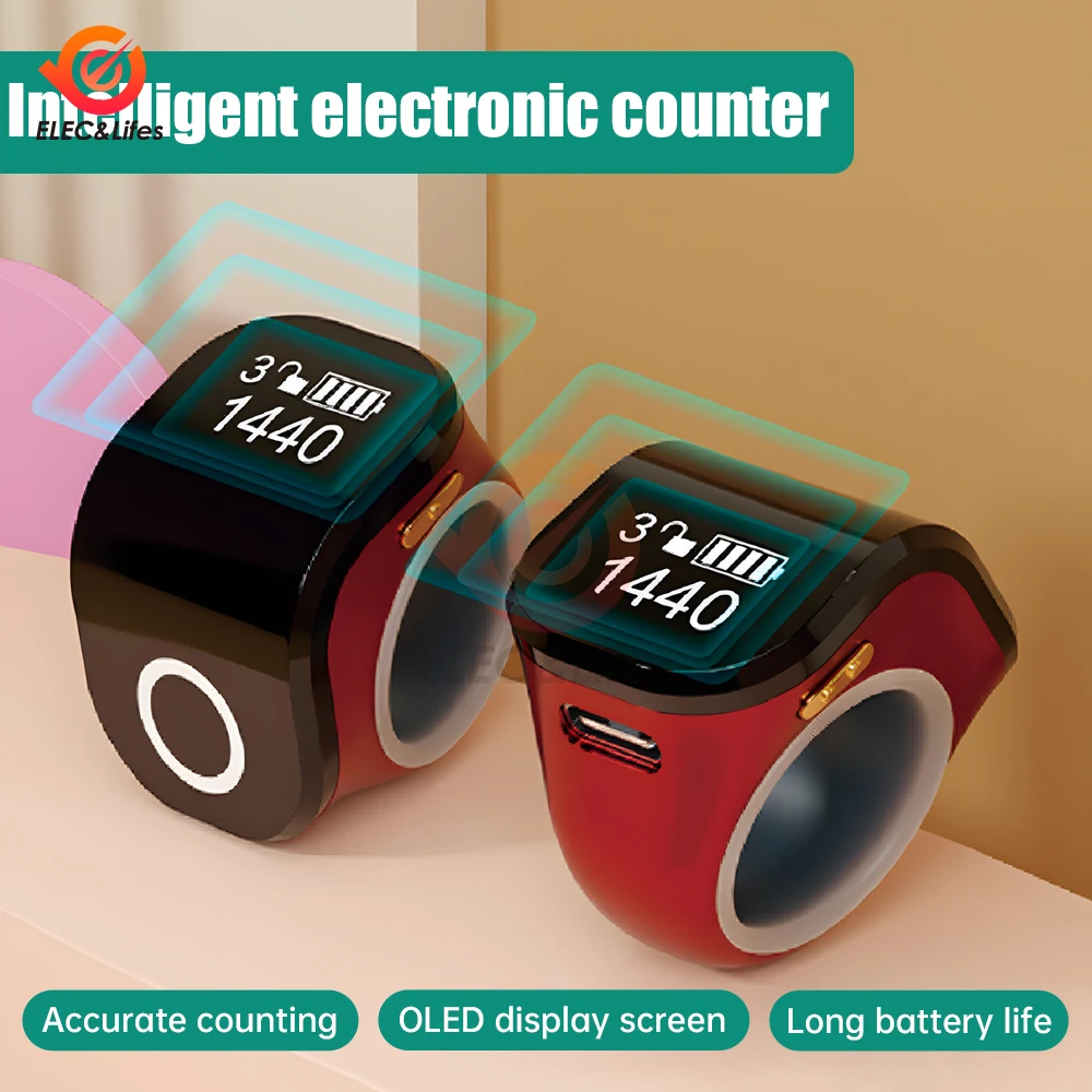 Imagem -02 - Contador Tally Digital Portátil 049 Polegadas Oled Palm Clicker Cores Sortidas 049 Polegadas