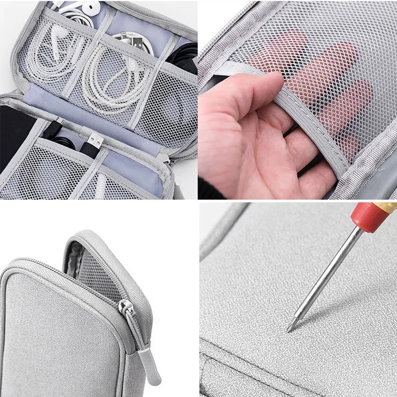 Multi-layer Digital Accessory Storage Bag Dust Proof Power Supply Hard Disk Protective Cover Power Bank Data Cable Storage Bag