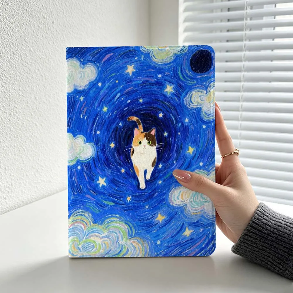 Minimalist Van Gogh Cat For Lenovo Xiaoxin Lenovo Tab Pad Pro Plus K11 P12 M10 Legion Y900 Soft Inch Tablet Case Cover