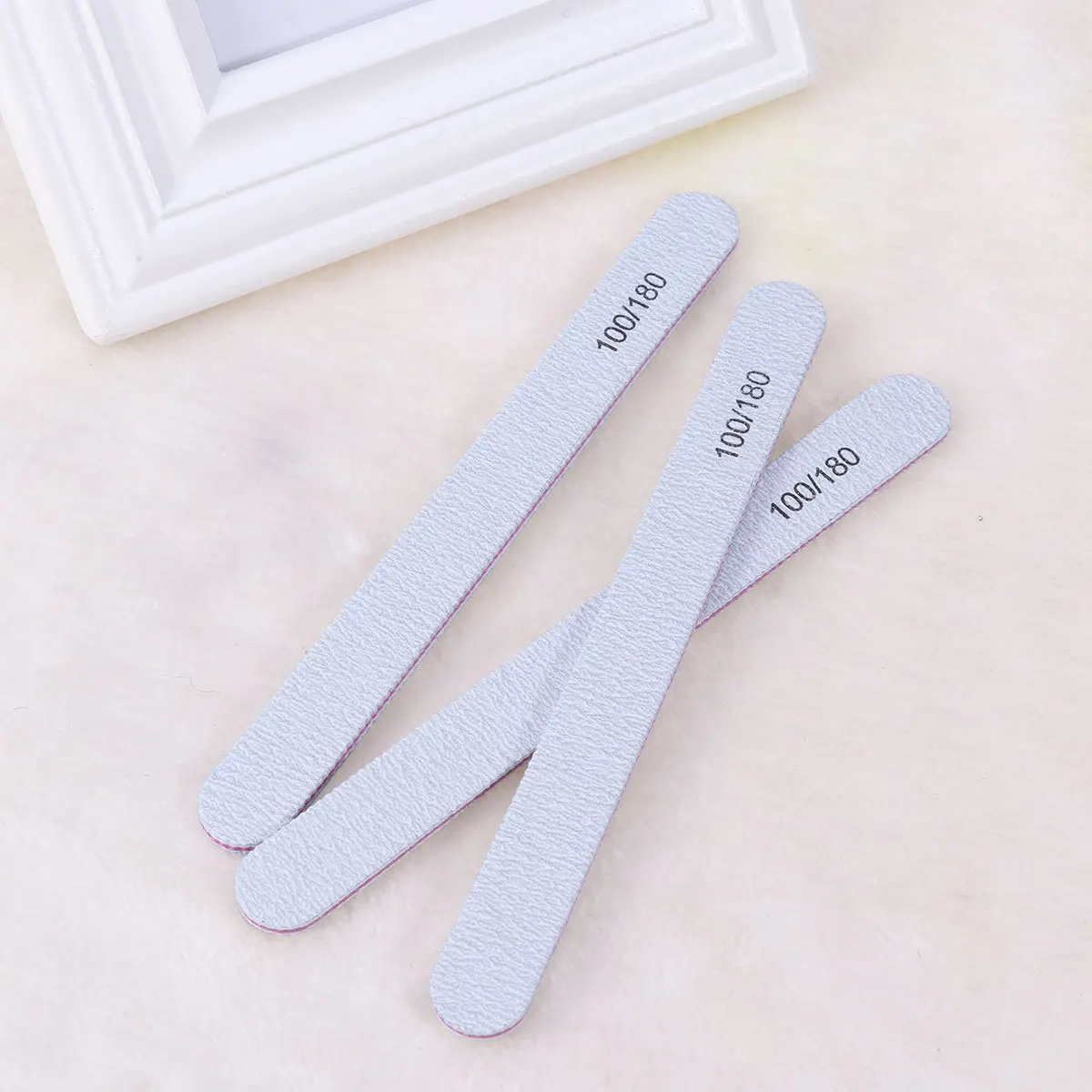 25개입 프로스티드 네일 파일 폴리쉬드 바 매니큐어 도구 여성용 매끄러운 모양 자연스러운 인조 손톱 연장