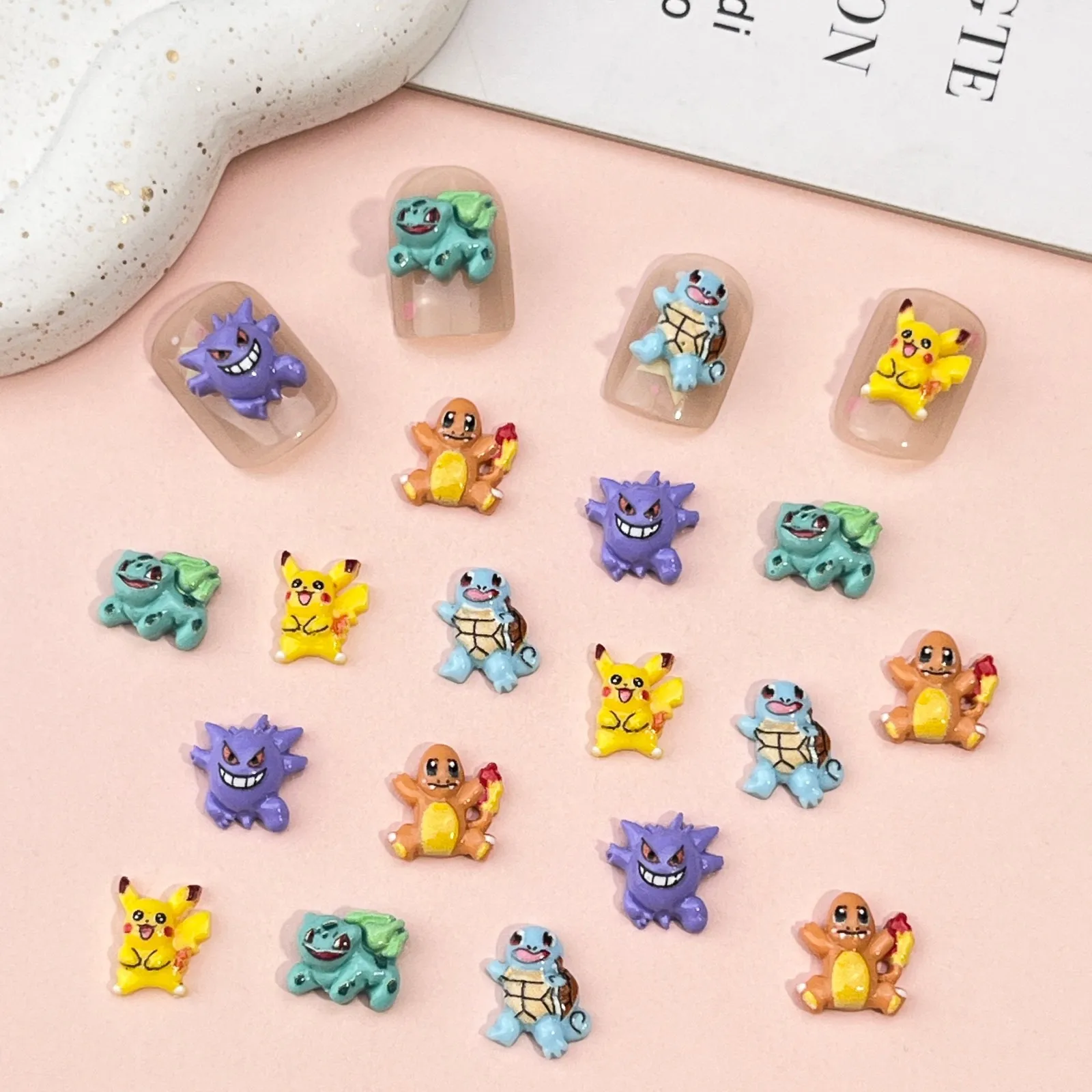 20 قطعة البوكيمون الصغيرة الراتنج بيكاتشو السنجاب مسمار سحر الفن فلاتباك الاكريليك التماثيل DIY المنمنمات ديكور الحرفية #6