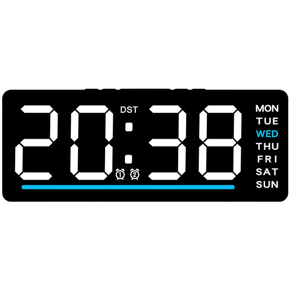 LED Digital Alarm Clock With Thermometer Calendar Week Date Display Adjustable Brightness For Bedroom Bedside Table Home Decor