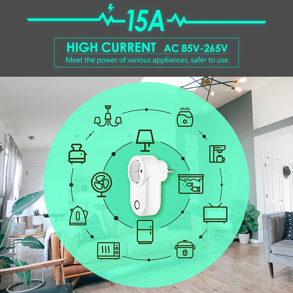 433Mhz Wireless Socket Remote ON OFF Smart Plug EU FR With Wall Switch Electrical Outlet 15A 220V  For Home Appliance Light Fan