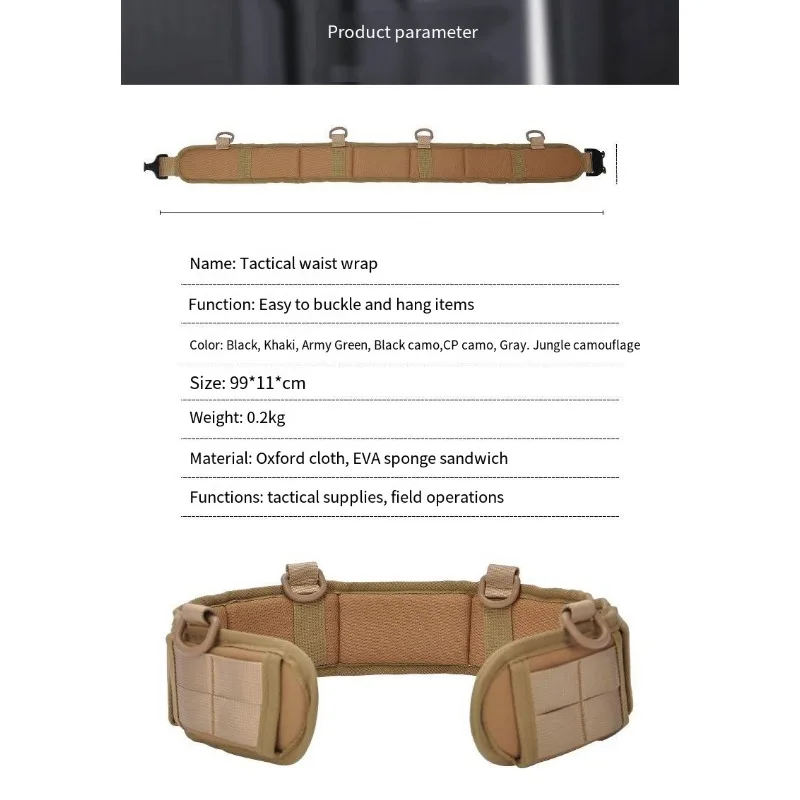 MOLLE Tactical Battle Belt, Quick Release Rigger Belt, Multi-Purpose Padded Patrol Belt, Outdoor Sports Equipment