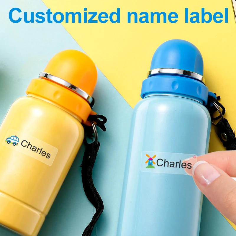 

‌ Индивидуальные водонепроницаемые именные бирки для школьных принадлежностей - персонализированные наклейки для детских книг, сумок и бутылок, маркировка поделок своими руками ‌