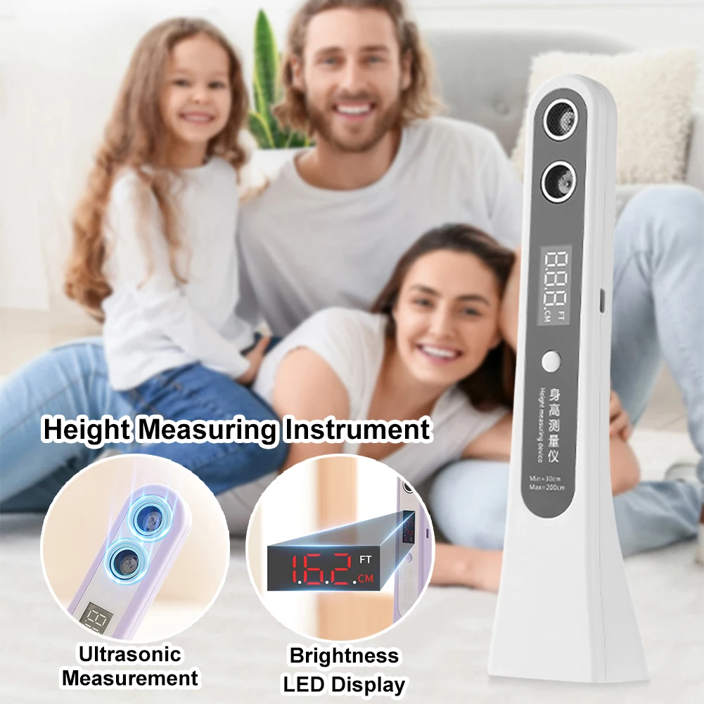

Ultrasonic Height Measuring Ruler with LED Display Portable Height Measuring Device Electronic Height Ruler for Adults and Kids