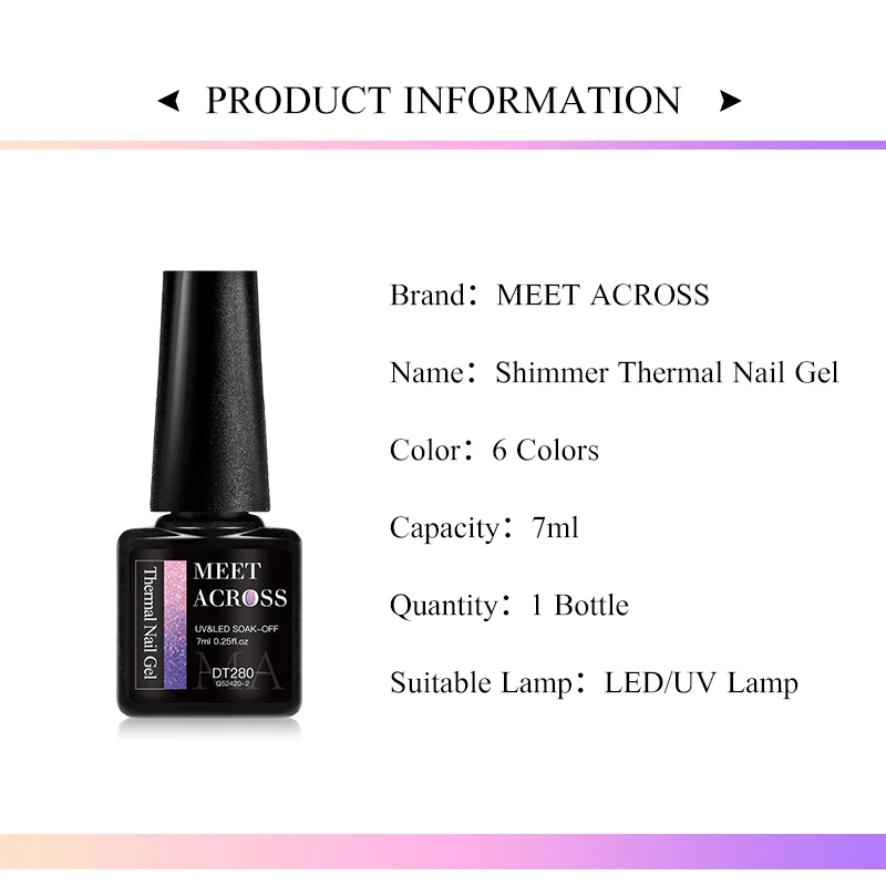 7ml Shimmer Thermal Gel Nail Polish 3 Colors Changing Soak Off Gel Winter Color Semi Permanant For Manicure Nail Art Varnish