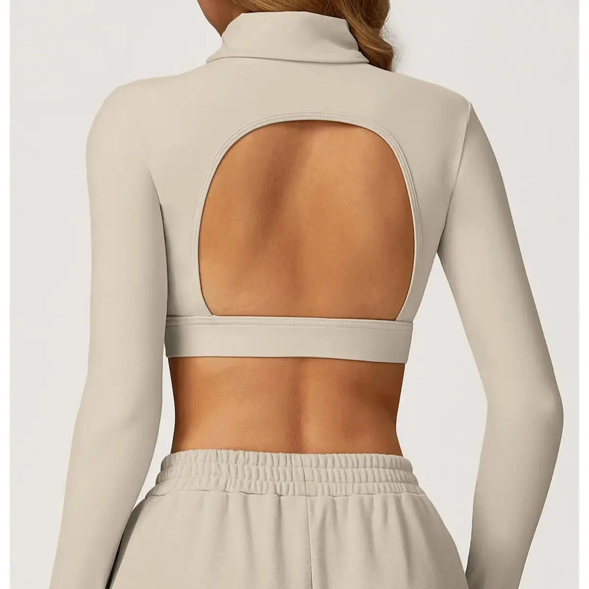 

Hollowed Out Beautiful Back Yoga T-Shirt Tight Fitting Gym Sports Top Outdoor Long Sleeve Sports Running Fitness Crop Top Female