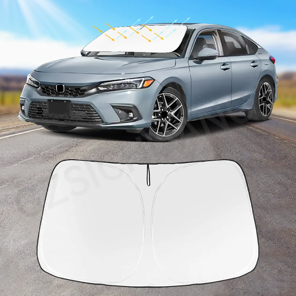 

For Honda Civic 2016-2018 2019 2020 2021 Car Sun shade Front Window Shade Cover Visor Windshield Sunshade Interior Accessories