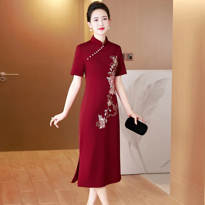 Yourqipao 2024 Chinese Improved Cheongsam Mother Of The Bride Wedding Guest Dress Women Qipao Prom Gowns