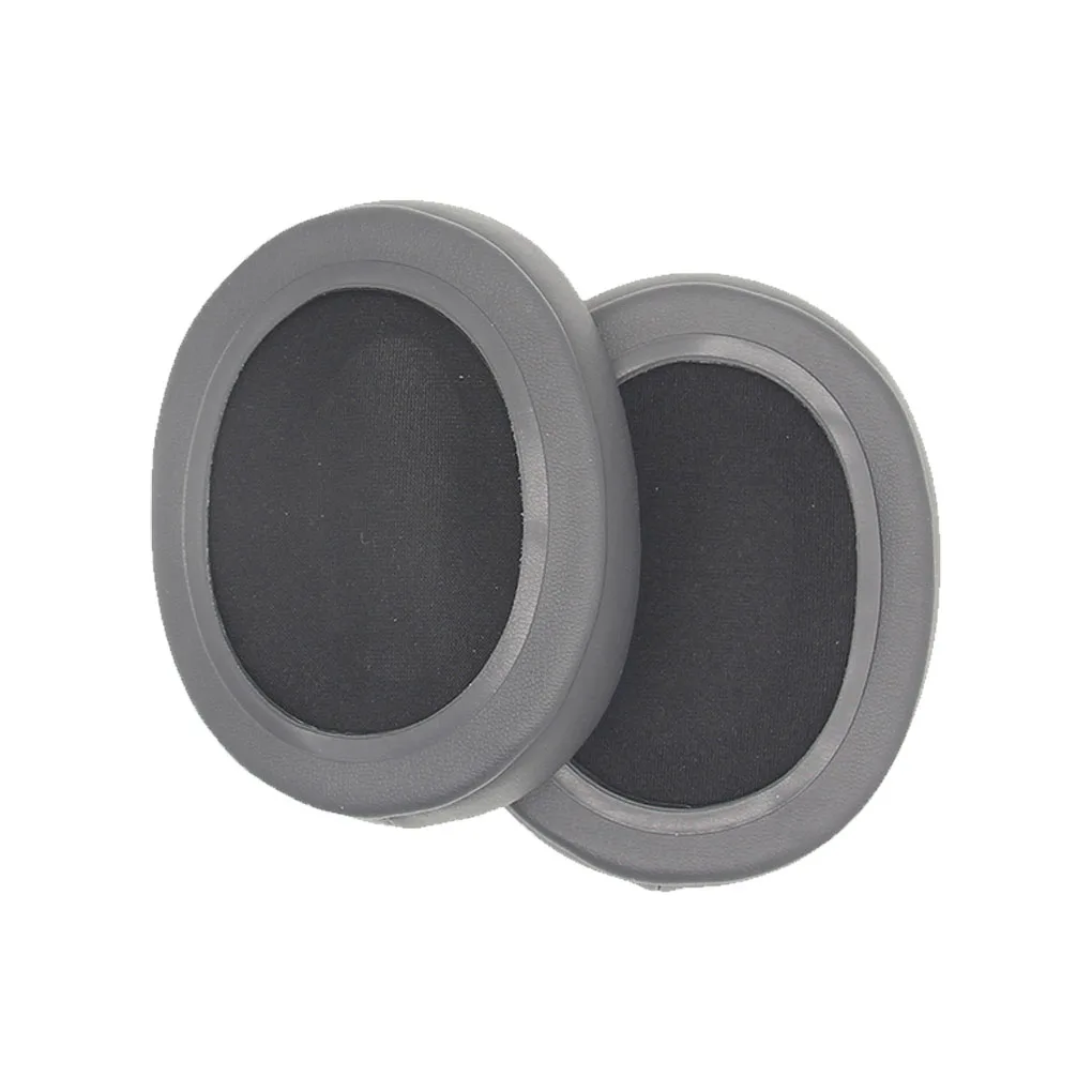Кожаная подушка для наушников, Защита слуха, шумоподавление, сменная однотонная деталь для наушников, темно-серая