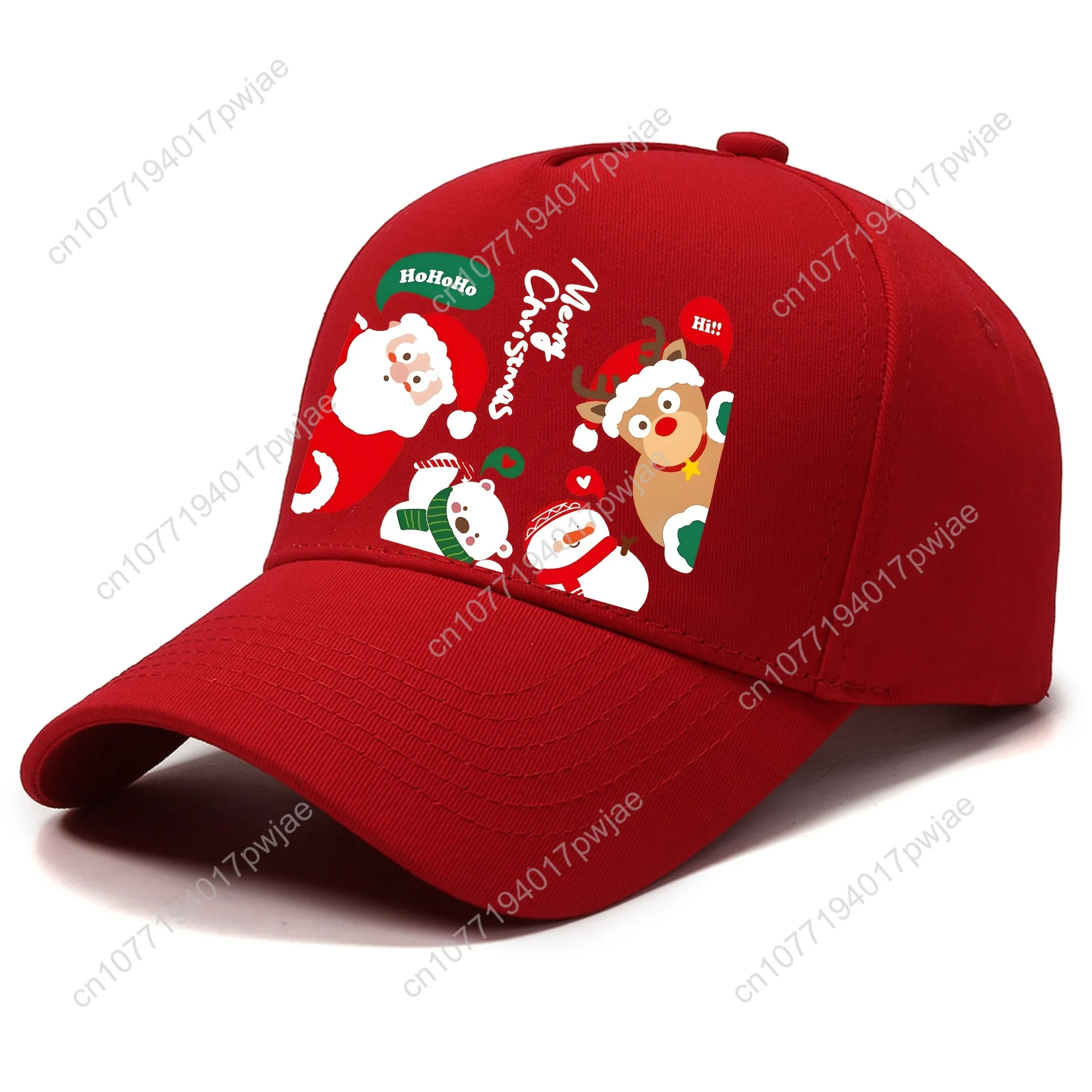 [Capuchon pour hommes festif] Casquette de baseball de Noël pour hommes – Imprimé festif, capote souple, multicolore, protection solaire et style de rue