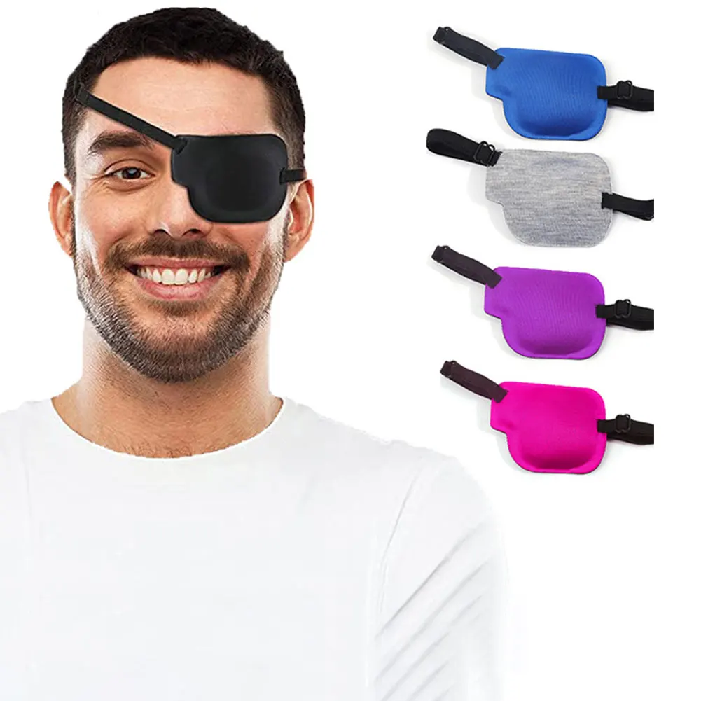 1PCS Black Single Eye Patch Adjustable 3D Foam Groove Eyeshades For Lazy Eyes Medical Use Concave Eye Patch