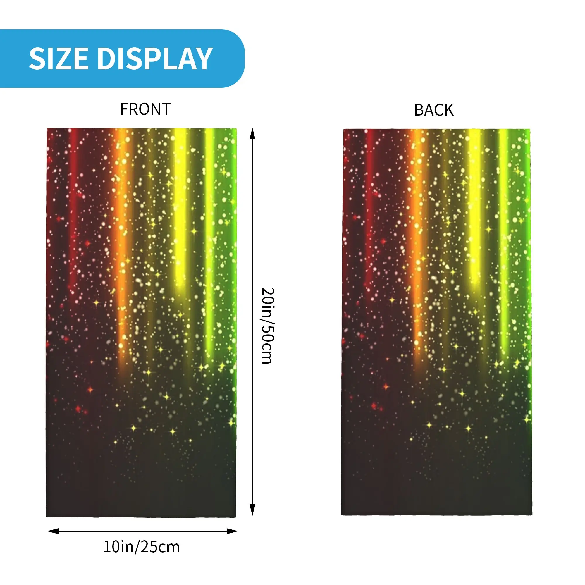 Dreamy Multicolor Striped Starry Sky Pattern Bandana Neck Cover Printed Face Scarf Headband Riding for Men Women Breathable