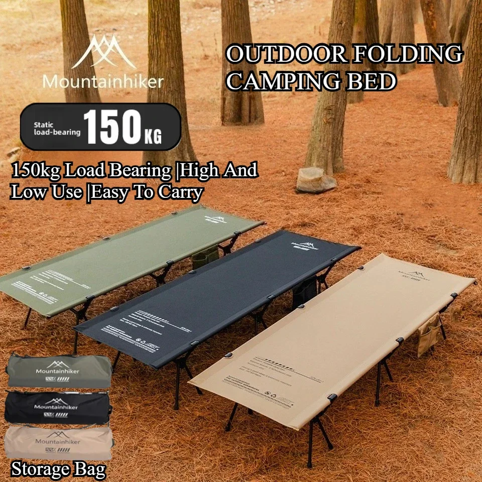 Cama Plegable para Camping con Capacidad de Carga de 150 Kg, con Estructura de Aleación de Aluminio, Apta para Camping y Senderismo.