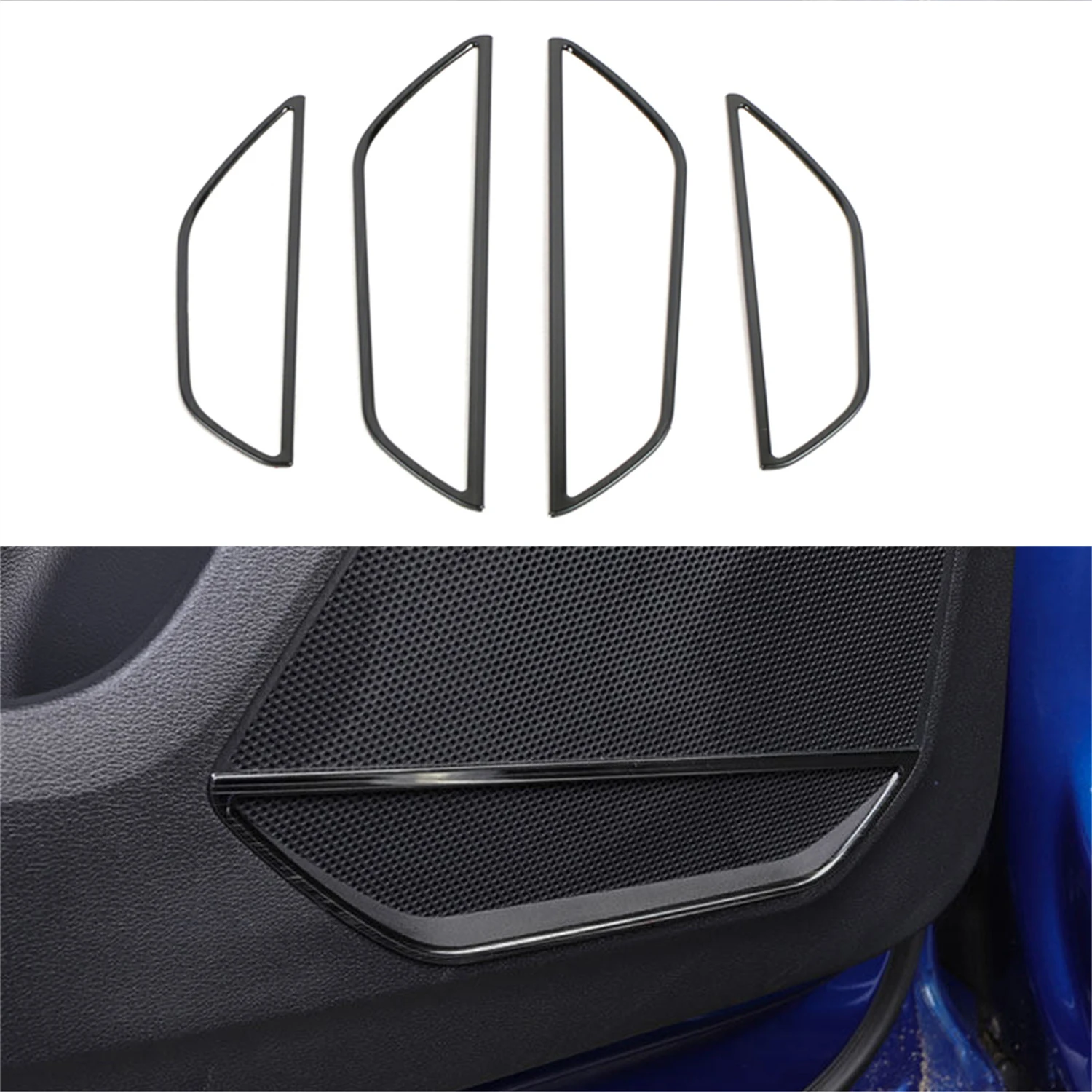 for Audi Q3 F3 Sportback 2019 2020 2021 2022 2023 Steel Interior Side Door Speaker Cover Decor Trim Car Accessories 4pcs