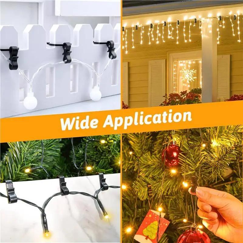 B-Est 240 قطعة خطافات مزراب خارجية، خطافات S قابلة لإعادة الاستخدام، لتعليق أضواء عيد الميلاد، أضواء جليدية، زينة شجرة عيد الميلاد #6