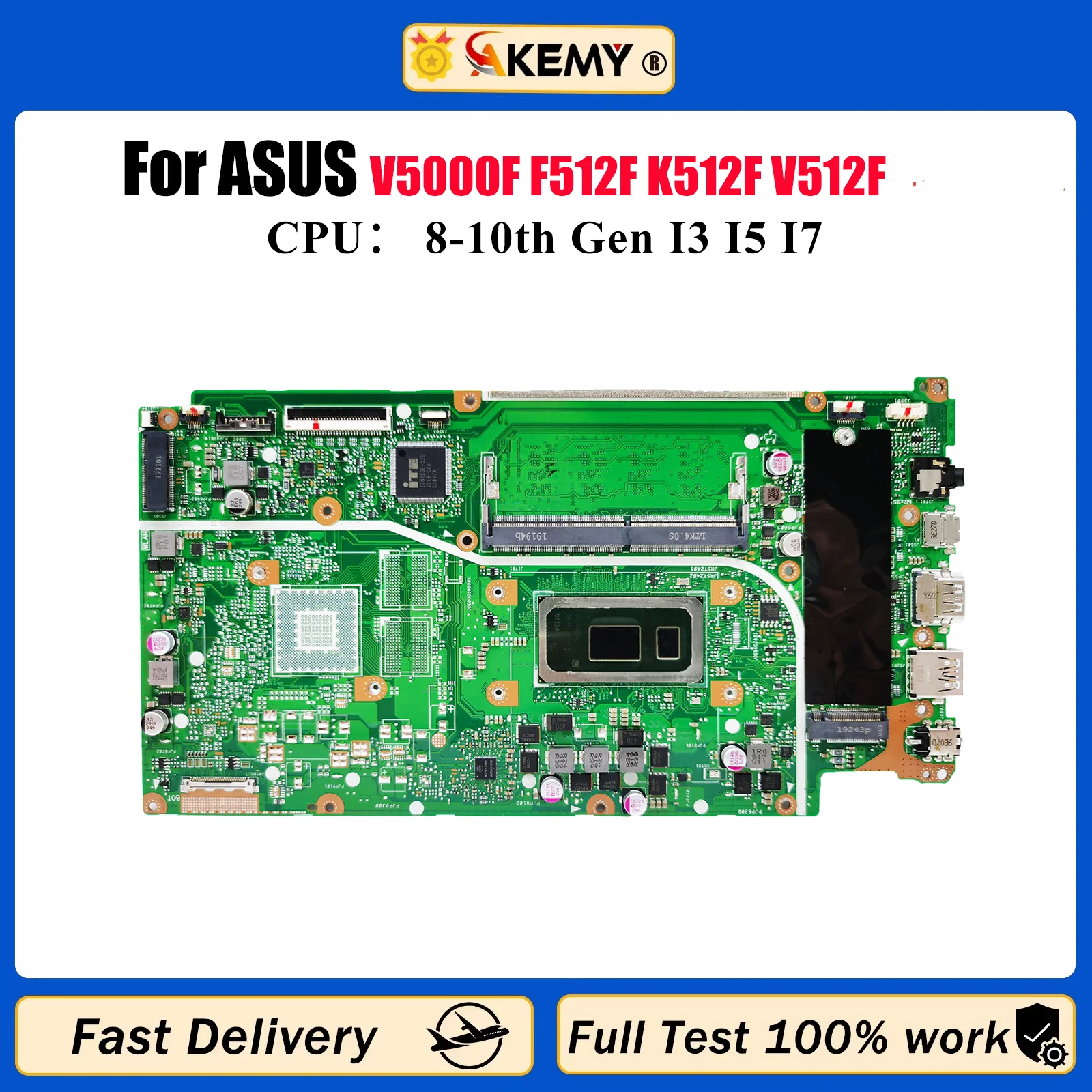 

X512FA Материнская плата для ноутбука ASUS X512F V5000F F512F K512F V512F X512FF X512FB X512FJ X512FJG X512FLC Материнская плата с процессором I3 I5 I7