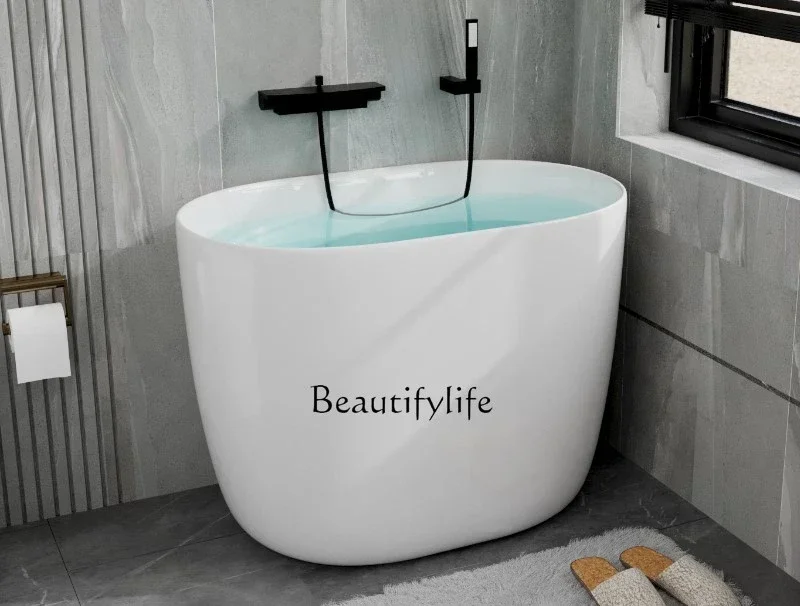 

FG52*Adult household small apartment with thin edge independent small bathtub acrylic small deep soaking bathtub