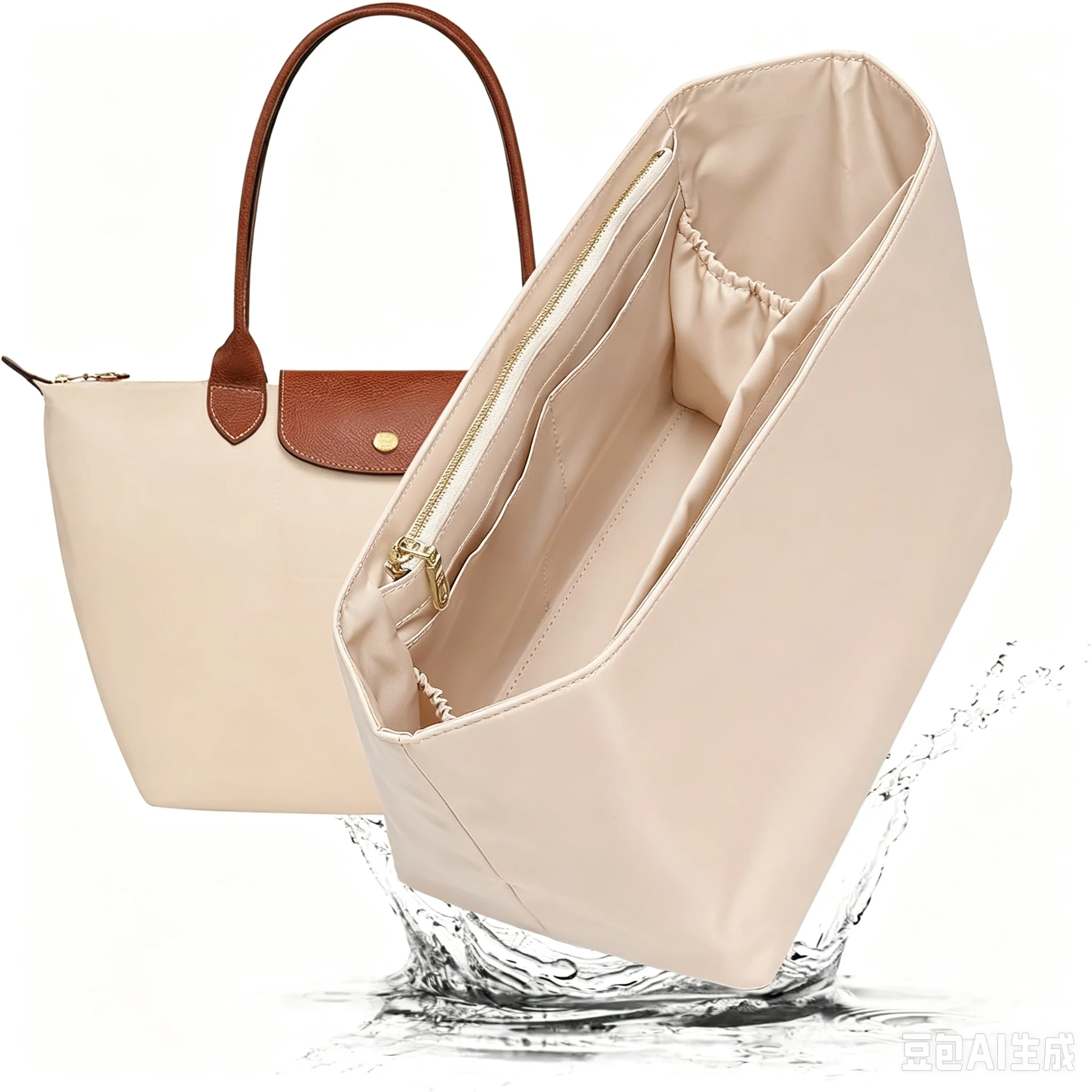 Nylon Purse Organizer Insert for Longchamp Le Pliage Tote Bag