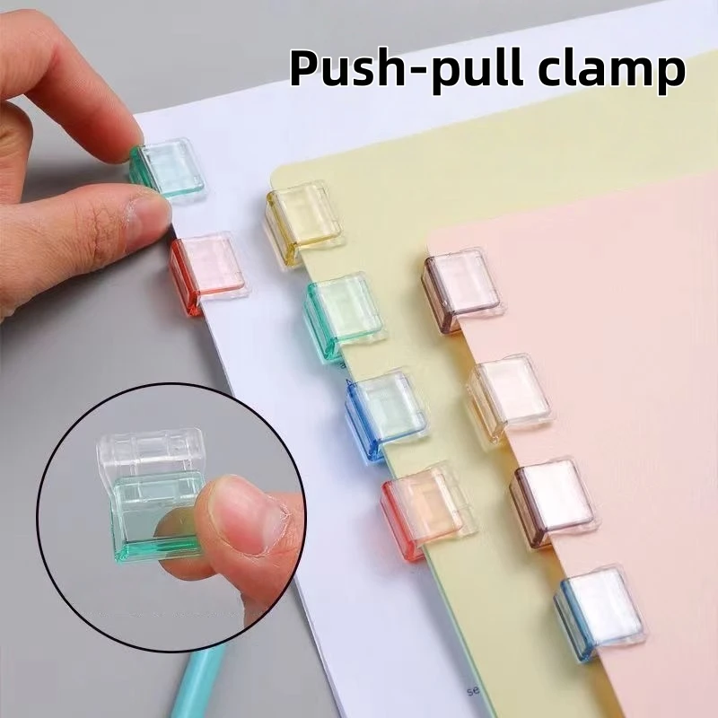 Plastic Colored Binder Clips, Refillable Push-Type Binder Sliding Clips, Used for Holding Loose-Leaf Papers, Desktop Office Home School Folders, Paper Document Storage Supplies