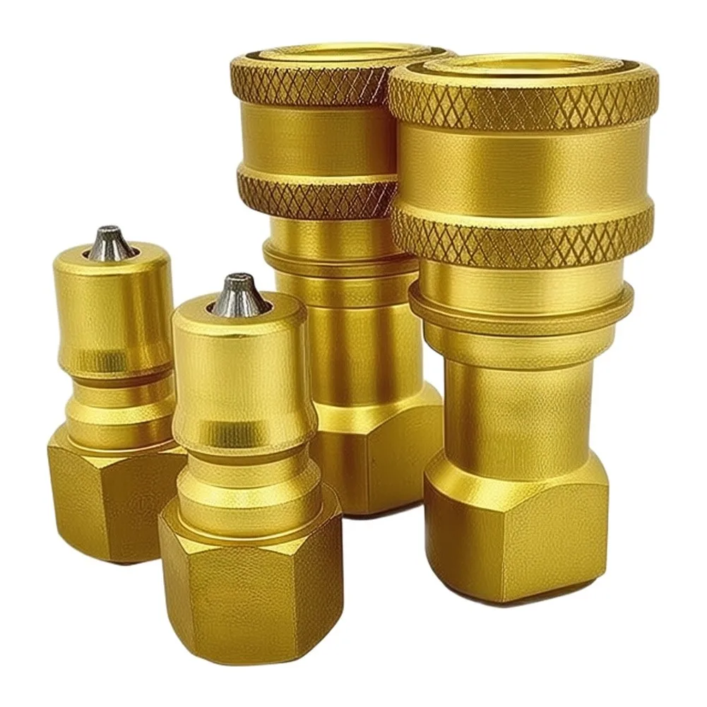Brass NPT 1/4 for Quick Coupler for High Pressure Cleaning Equipment with Hardened Key Components and Self Closing Valve