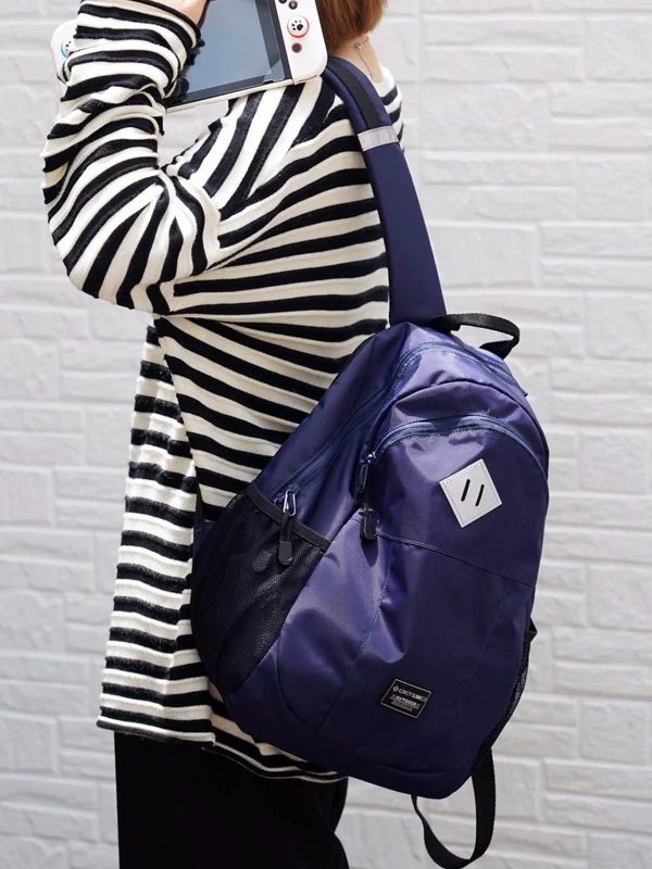 

2026 New Versatile Commuter Nylon Casual Large Capacity Backpack Mommy Bag American Retro Style Zipper Closure Daily Use