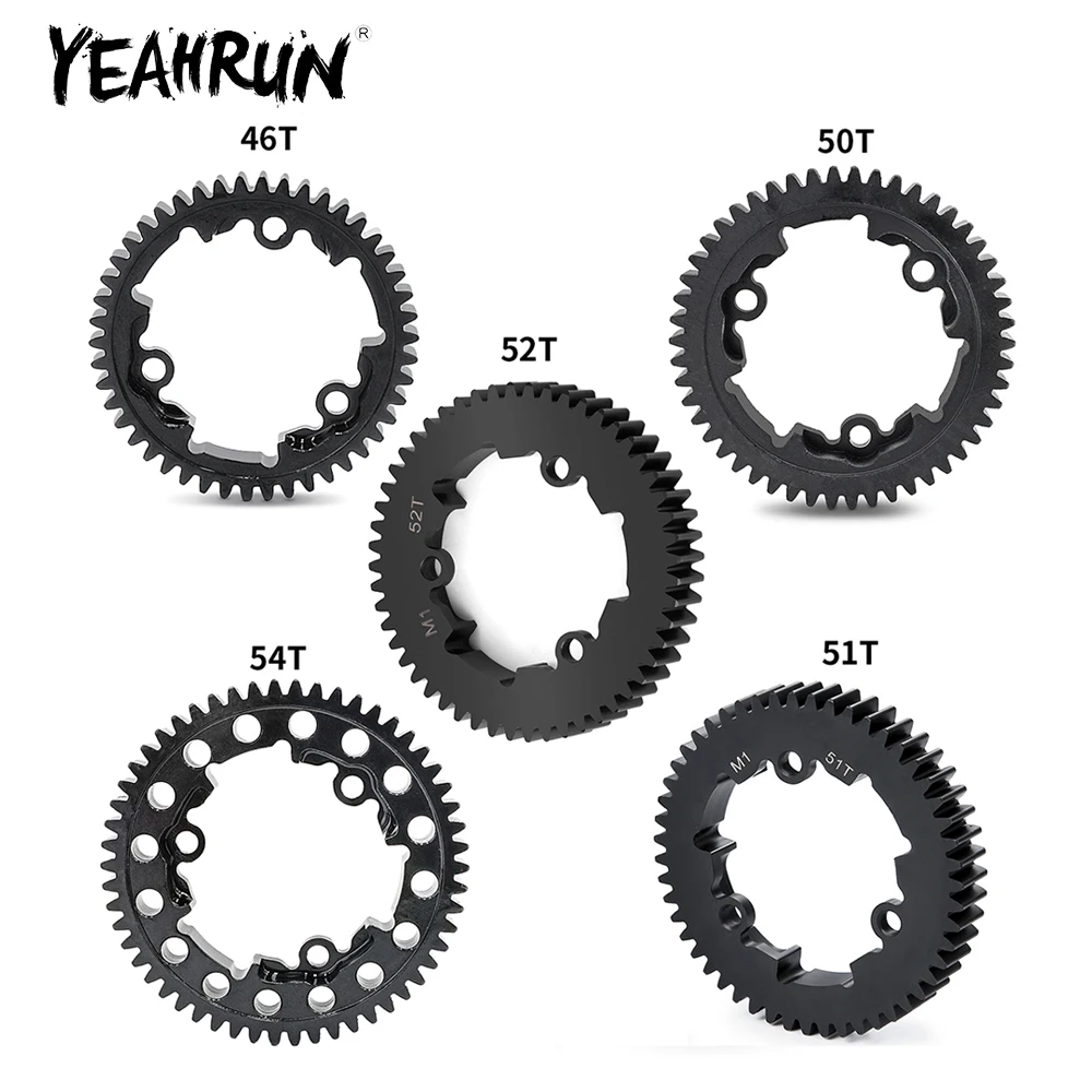 YEAHRUN 46T/50T/51T/52T/54T Steel Spur Gear for X-Maxx 1/5 E-REVO 2.0 VXL 86086-4 1/8 RC Car Monster Truck Model Upgrade Parts