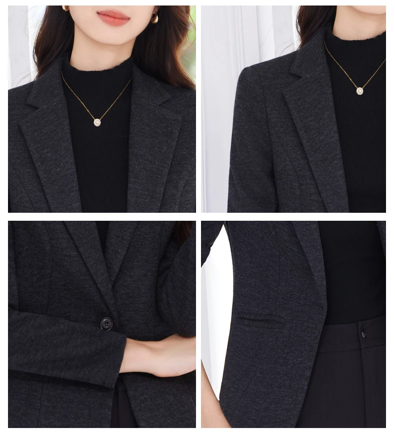 AIyssa Fashionable professional women's long-sleeved suit jacket, elegant, soft comfortable. 2025 autumn/winter new styles