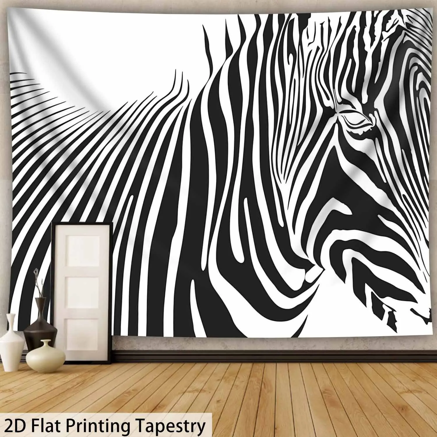 ZebraStripes Pattern Modern Art Tapestry, Ultra Large HD Digital Print Animal Print Wall Decor for Home and Living Room Backdrop