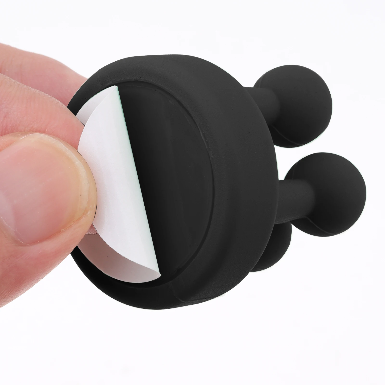 6pcs Silicone Self-Adhesive Black Multifunctional Holders for Bathroom / Office Hanging / Kitchen, Adhesive 4 Foots Hook Tools