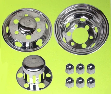 Tapetes de aço inoxidável para veículos com cobertura de roda universal de 17,5 polegadas