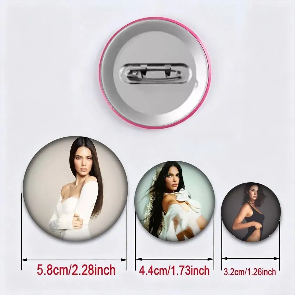 The K-Kendall J-Jenner 25mm 32mm 44mm 58mm 75mm Brooches Badges Pins for Accessories Gift