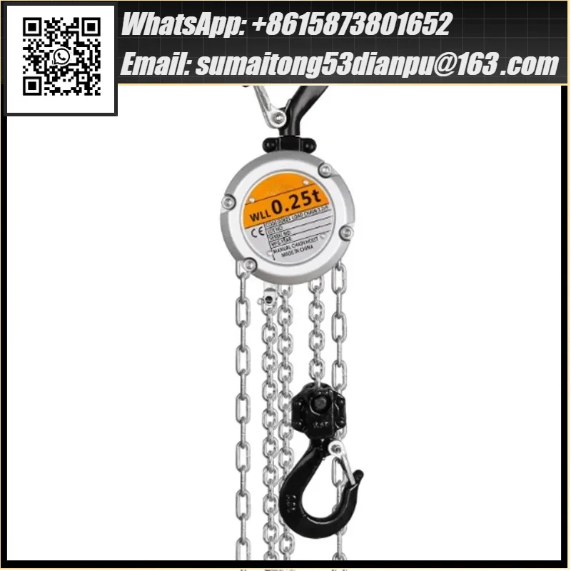 Mini Hand Chain Hoist Hook Mount 0.25/0.5 Ton Capacity 3 Meter Lift CE Certificate Portable Manual Lever Block Lifting NEW
