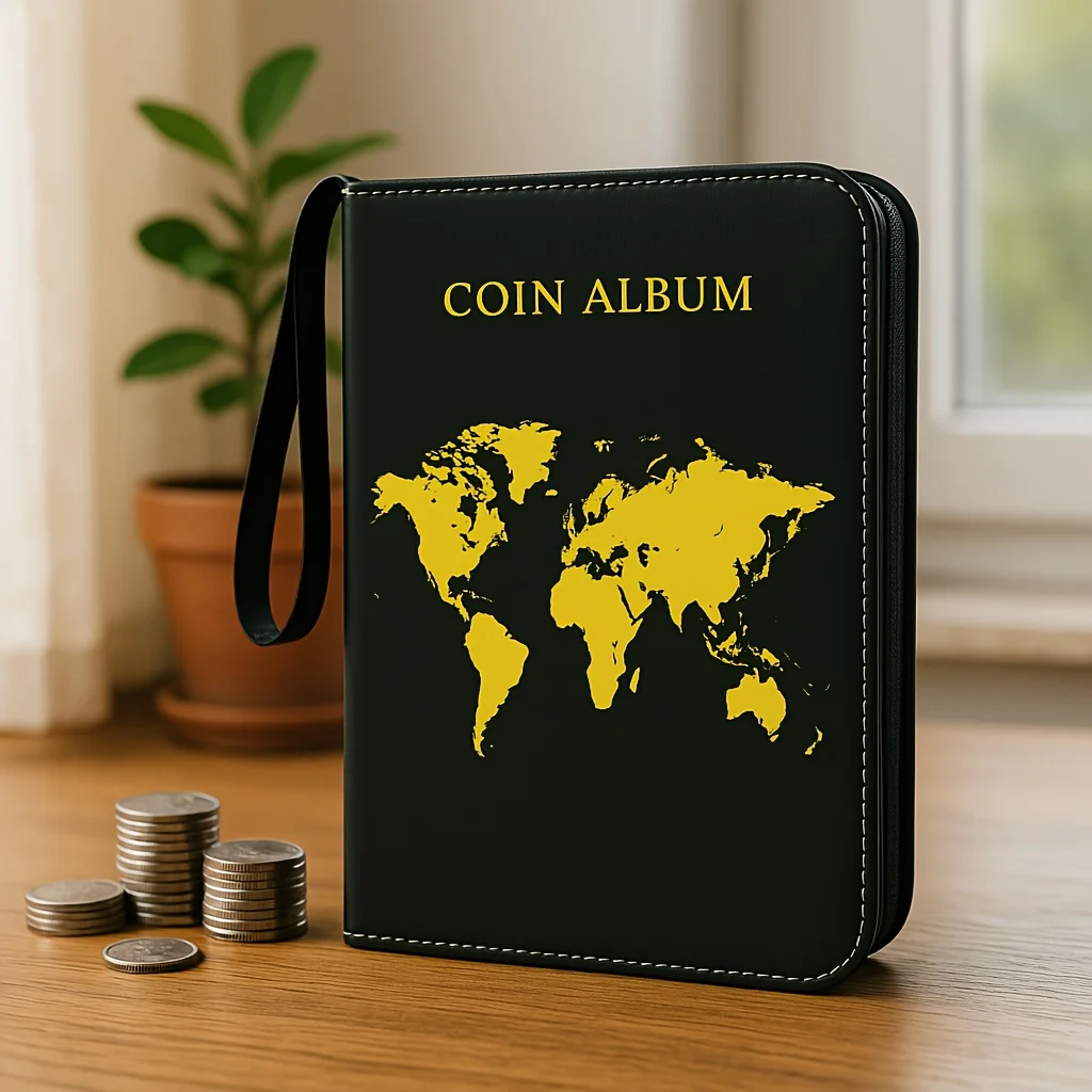 Coin Collection Book Holder for Collectors, 200 Pockets Collecting Album & 10 Sleeves Paper Money Display Storage Case