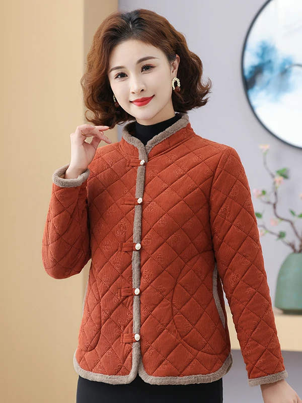

Утепленная хлопковая куртка с воротником-стойкой и меховой отделкой для женщин, теплая зимняя верхняя одежда на осень-зиму, универсальная модель